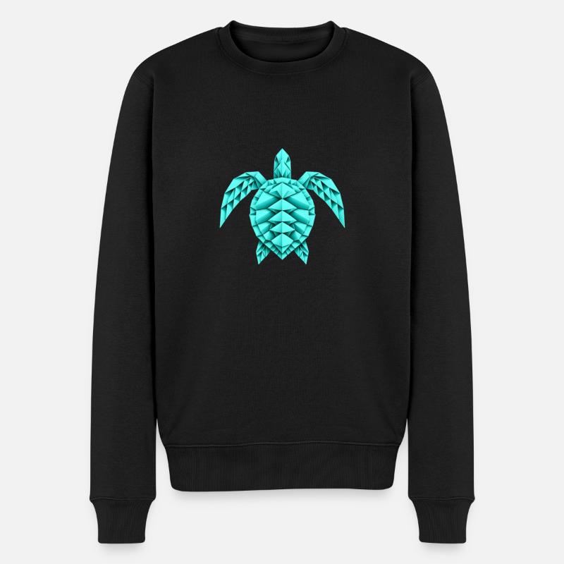 Unterwasserschildkröte Origami Style - Männer Premium Bio Pullover - Schwarz