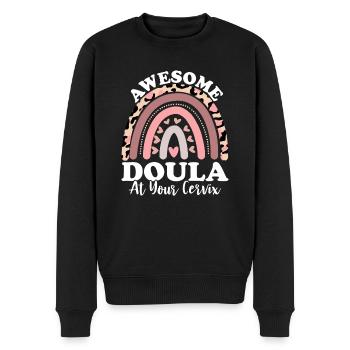 Awesome Doula Bei Deinem Gebärmutterhals-Geburtshelfer - Männer Premium Bio Pullover - Schwarz - Vorne - Nico (187cm)