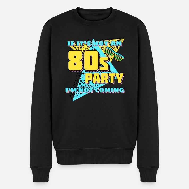 80s 1980 Retro Party - Männer Premium Bio Pullover - Schwarz