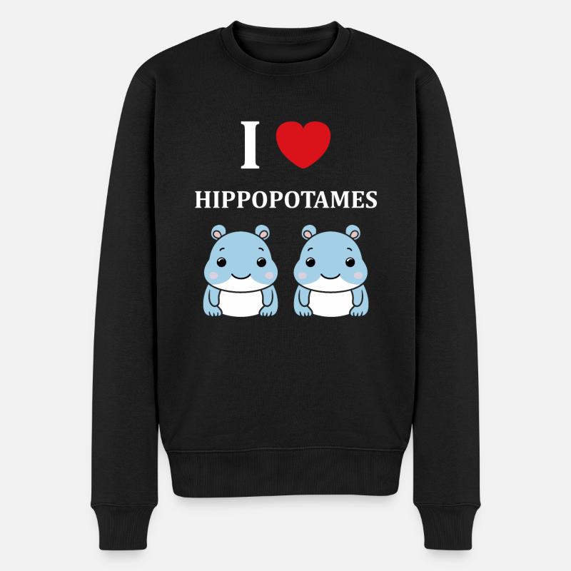 amour petit hippopotame - Pull Premium bio Homme - noir