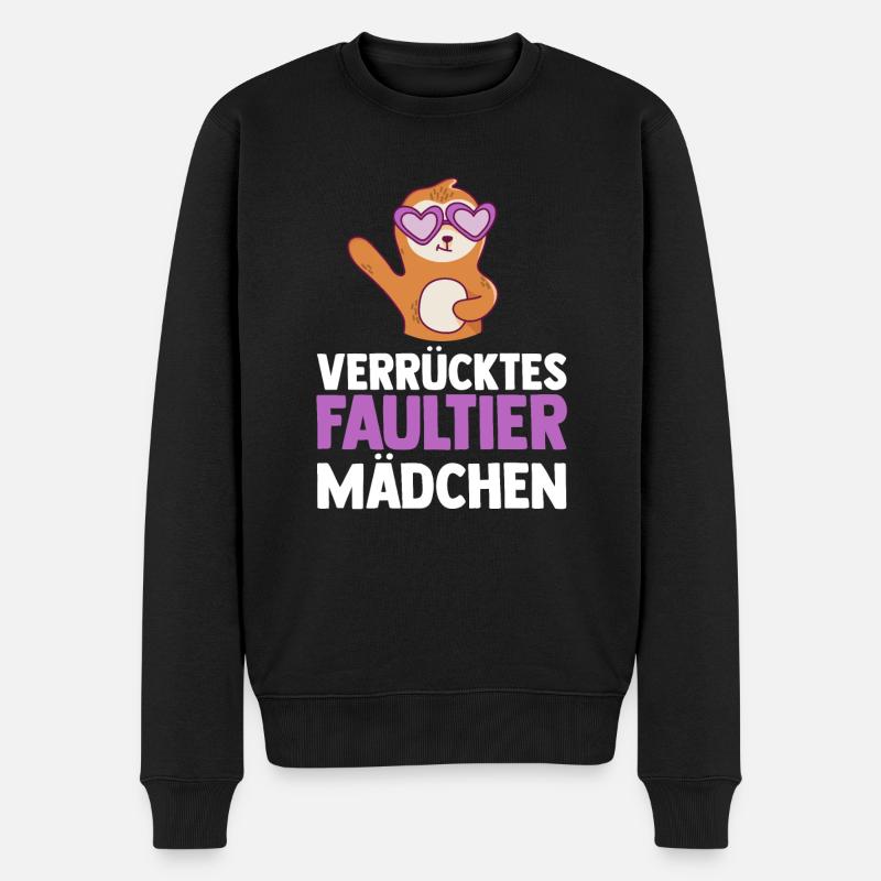 Faultier - Männer Premium Bio Pullover - Schwarz