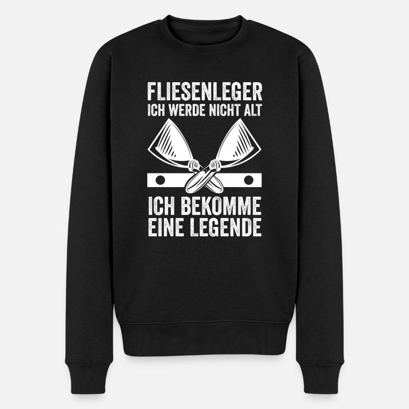 Fliesenleger Beruf Plattenleger Geschenk - Männer Premium Bio Pullover - Schwarz