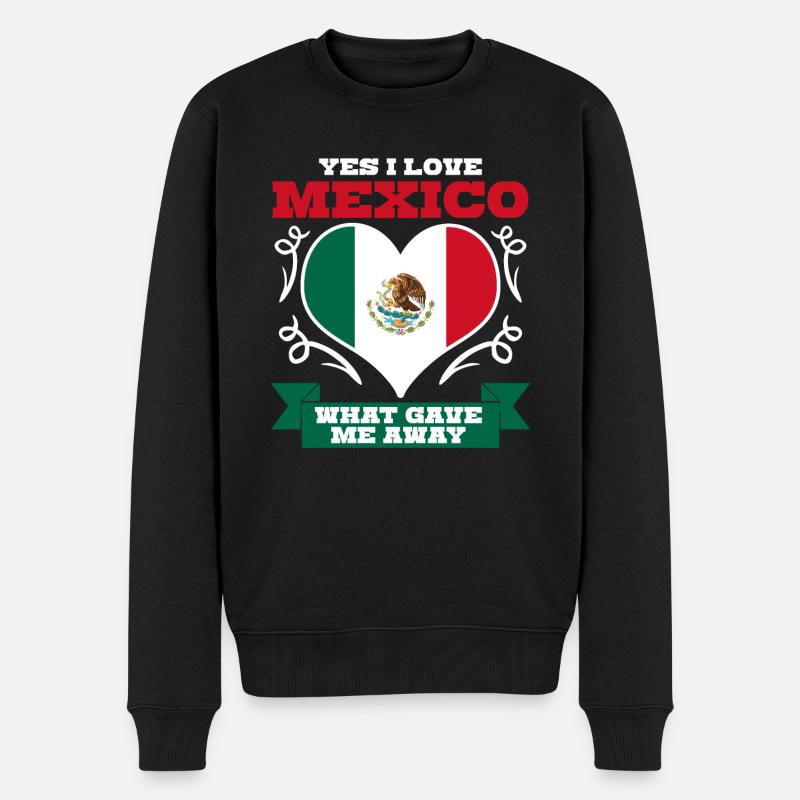 Mexique Coeur Drapeau mexicain Mexicains - Pull Premium bio Homme - noir