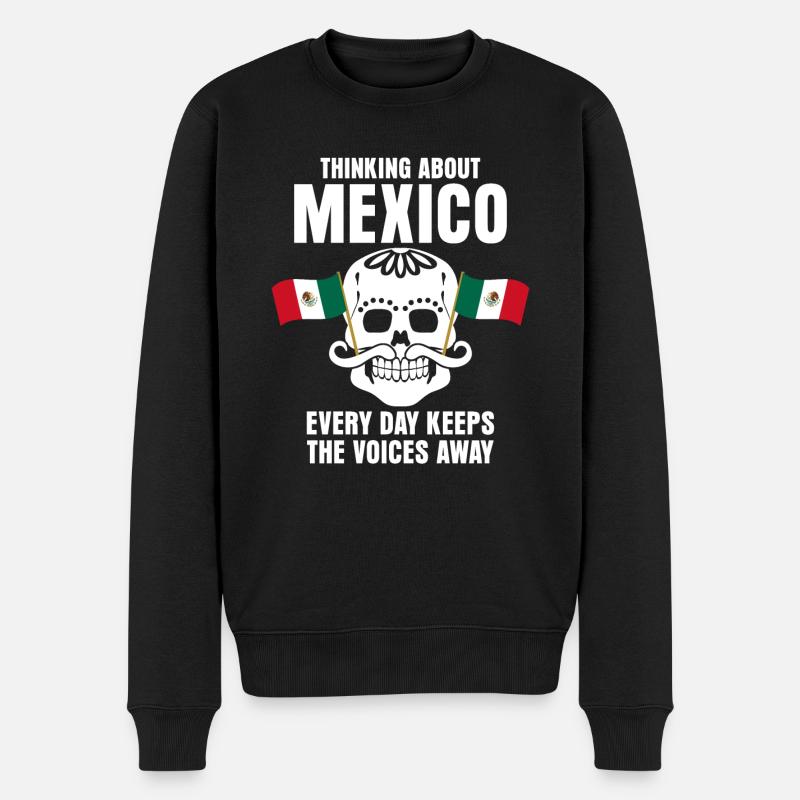 Mexico Flag Mexicans Skull Mexican - Männer Premium Bio Pullover - Schwarz