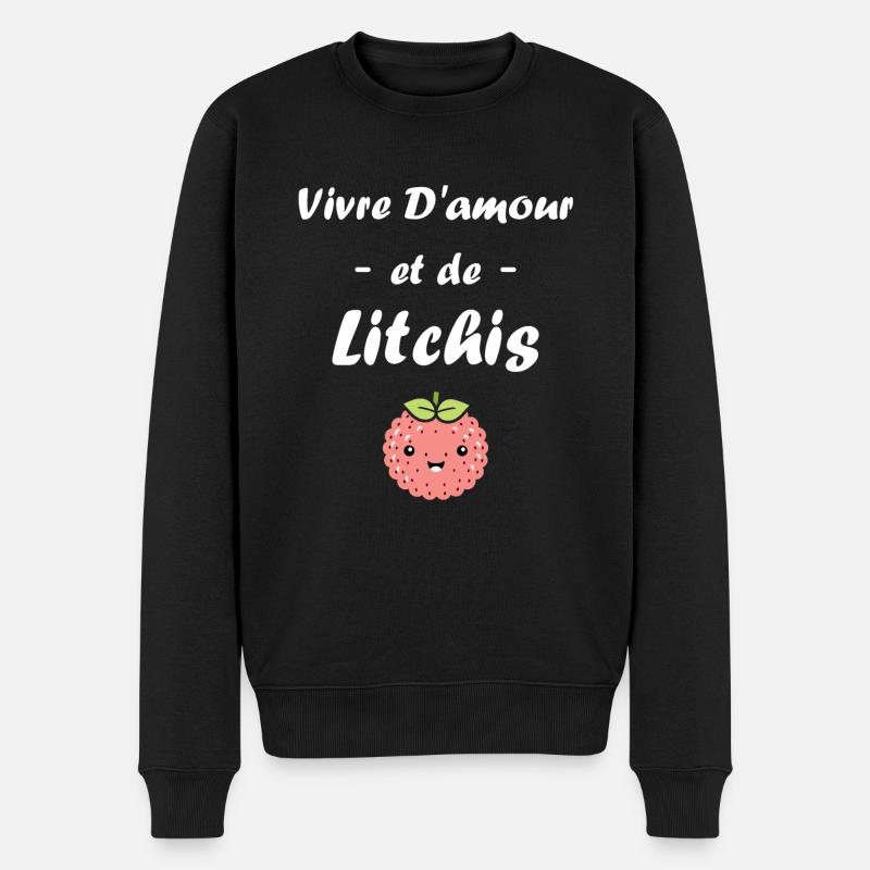 Fruit Humour petit litchi - Pull Premium bio Homme - noir