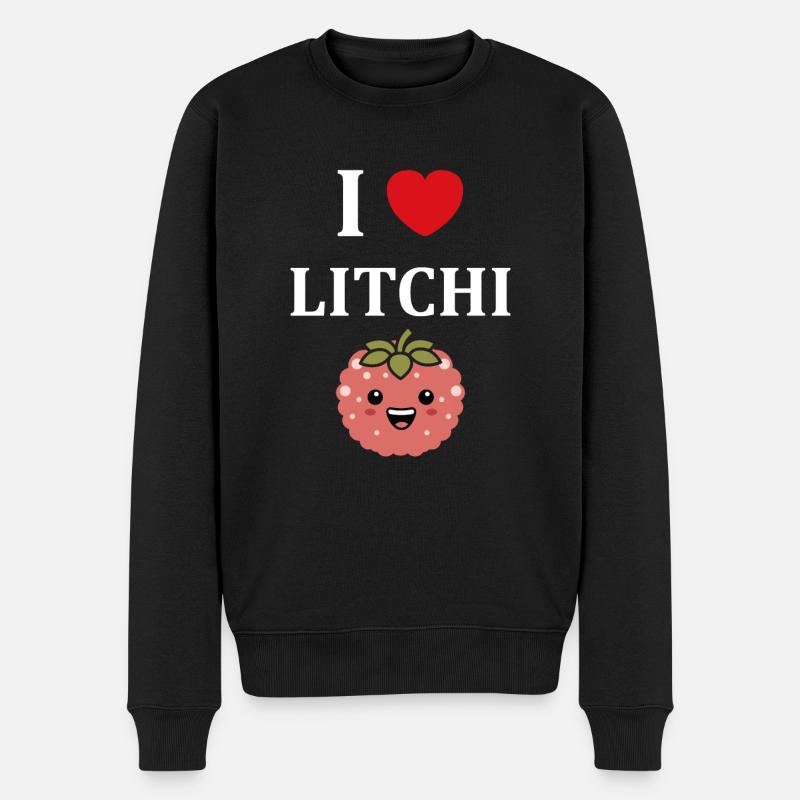 Fruit Humour petit litchi - Pull Premium bio Homme - noir