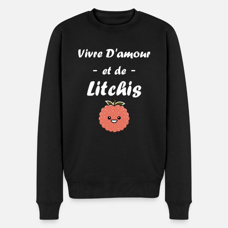 Fruit Humour petit litchi - Pull Premium bio Homme - noir