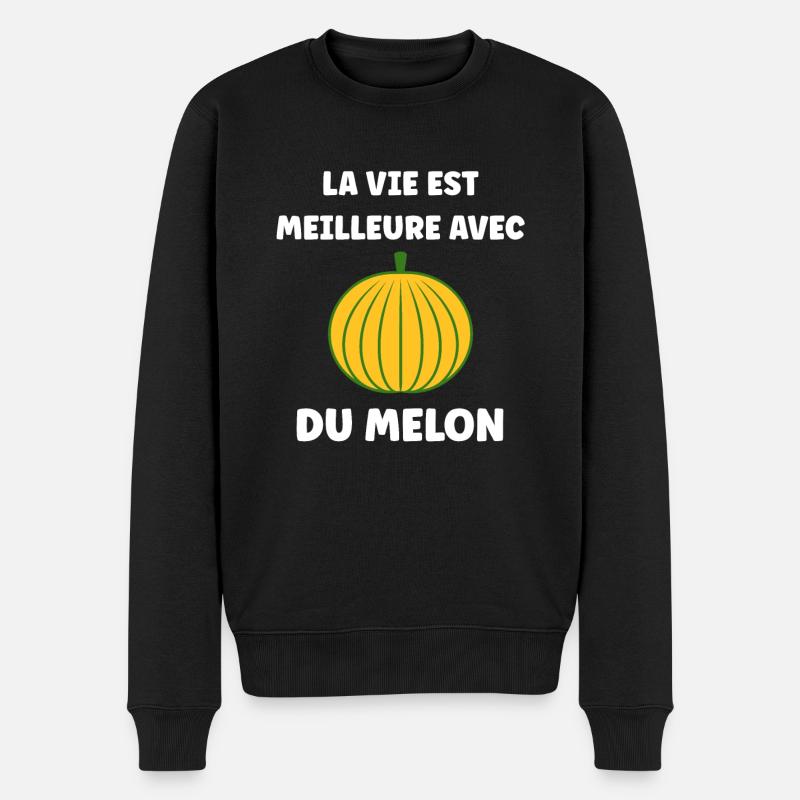 Fruit Humour petit Melon - Pull Premium bio Homme - noir