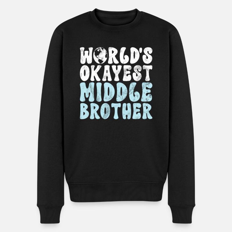 Middle Brother Gifts - Männer Premium Bio Pullover - Schwarz
