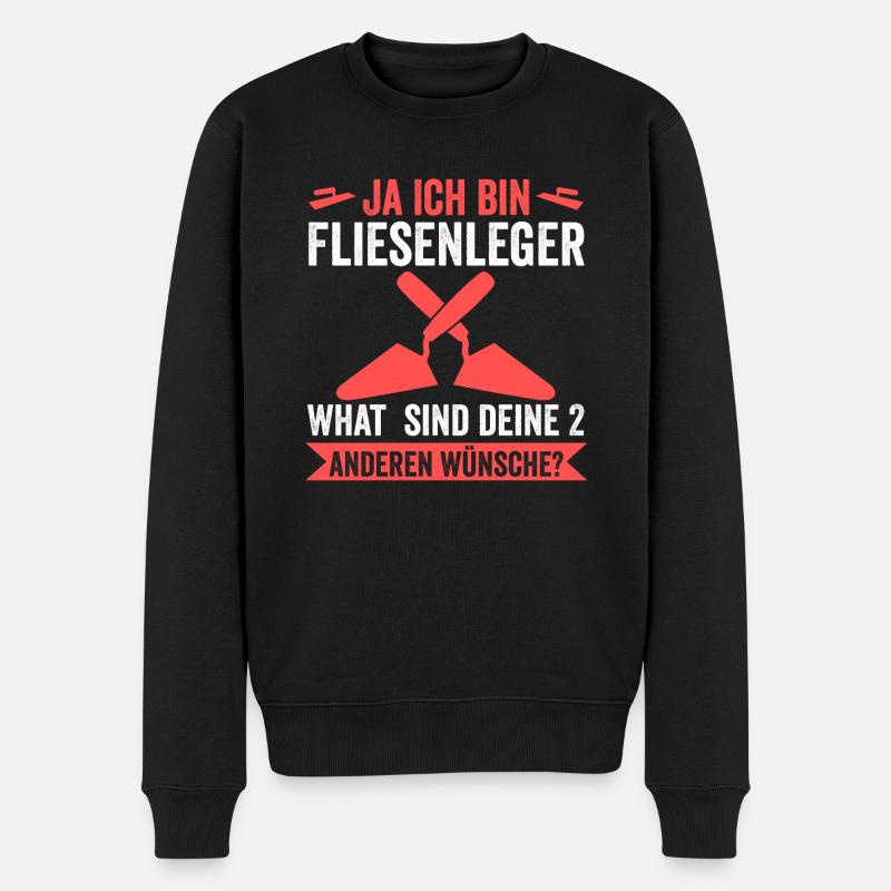 Fliesenleger Beruf Bodenleger Geschenk - Männer Premium Bio Pullover - Schwarz
