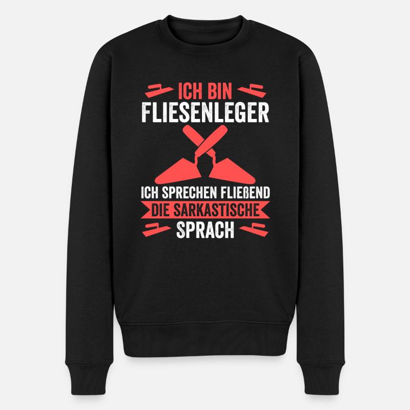 Fliesenleger Beruf Plattenleger Geschenk - Männer Premium Bio Pullover - Schwarz