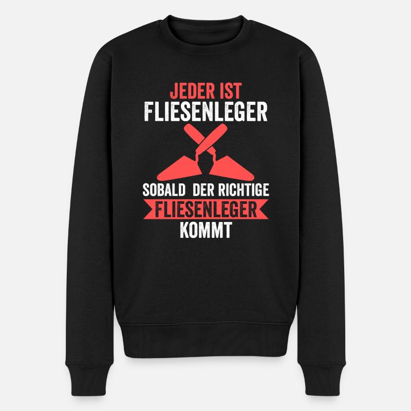 Fliesenleger Beruf Bodenleger Geschenk - Männer Premium Bio Pullover - Schwarz