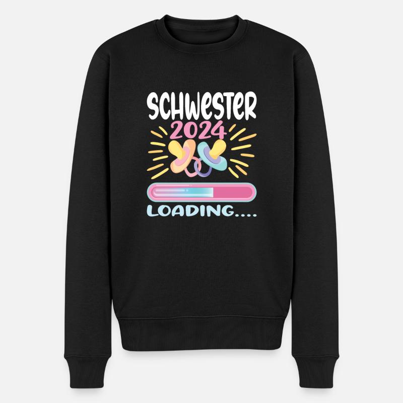 Schwester werden Schwester 2024 - Männer Premium Bio Pullover - Schwarz