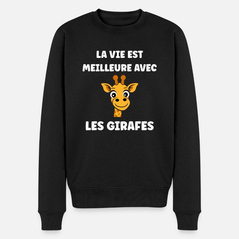 Humour petit bébé girafe - Pull Premium bio Homme - noir