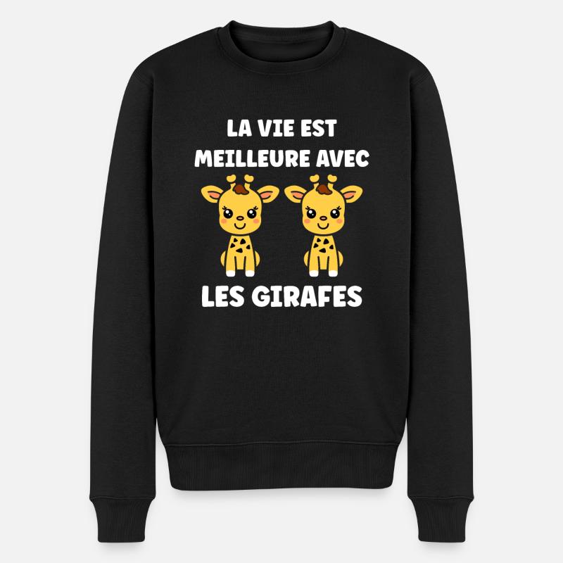 Humour petit bébé girafe - Pull Premium bio Homme - noir