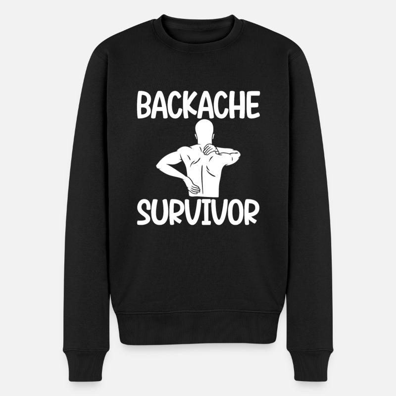 Backache Survivor 2 - Männer Premium Bio Pullover - Schwarz