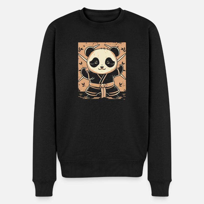 Karaté Panda - Pull Premium bio Homme - noir