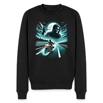 Highway Horror: Ghostly Rider & Slasher - Männer Premium Bio Pullover - Schwarz - Vorne - Nico (187cm)