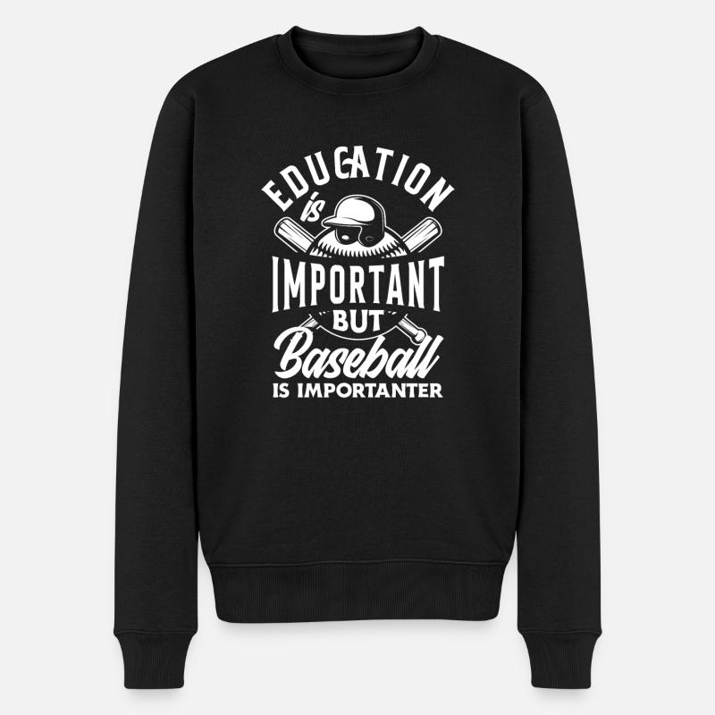 Lustiger Baseball - Männer Premium Bio Pullover - Schwarz