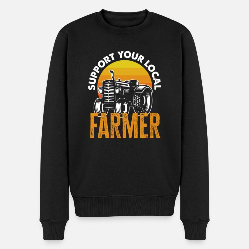 Lustiges Bauer Bauernhof Landwirt Geschenk - Männer Premium Bio Pullover - Schwarz