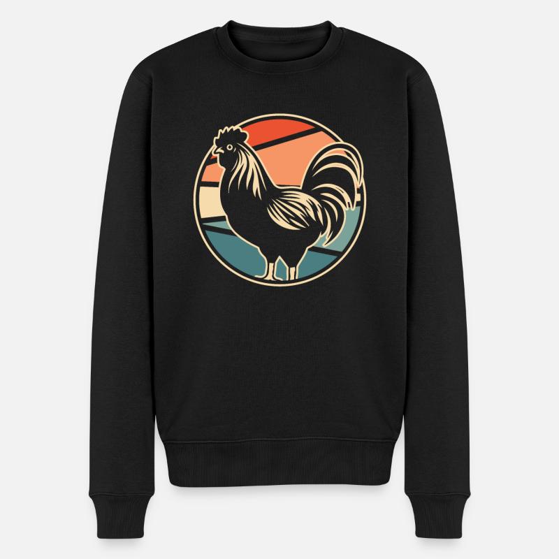 Huhn Henne - Männer Premium Bio Pullover - Schwarz