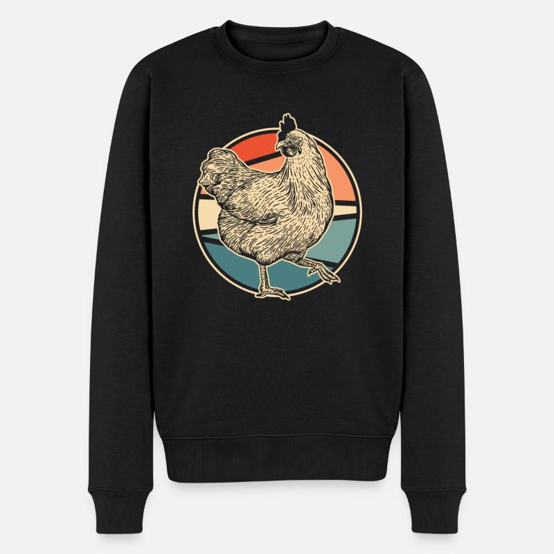 Huhn Henne - Männer Premium Bio Pullover - Schwarz