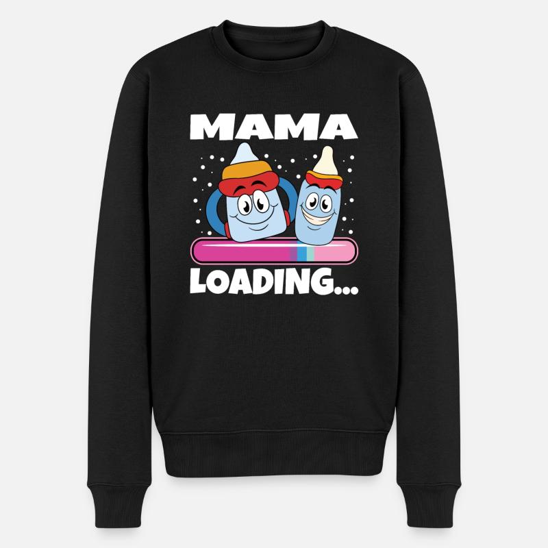 Mama 2024 werdende Mutter Schwangerschaft - Männer Premium Bio Pullover - Schwarz