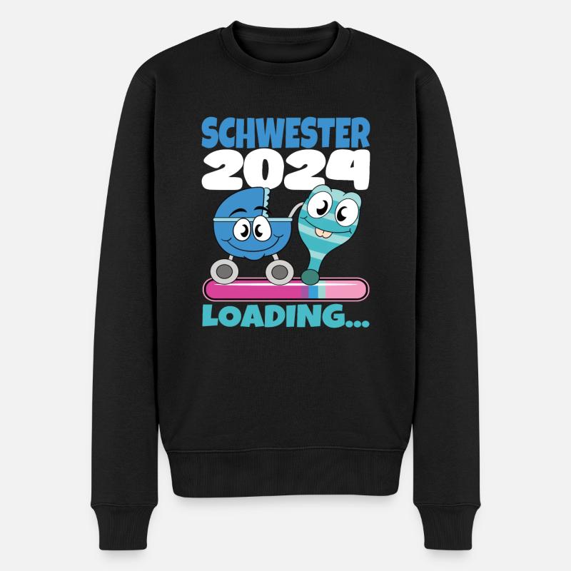 Schwester werden Schwester 2024 - Männer Premium Bio Pullover - Schwarz