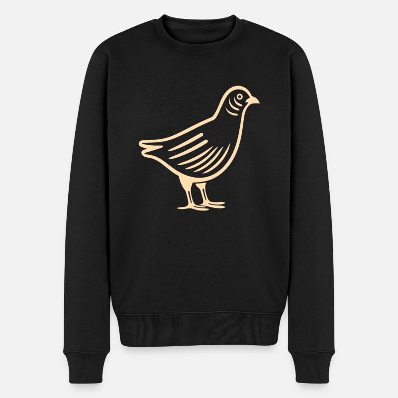 cailles petit oiseau caille - Pull Premium bio Homme - noir