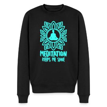 Méditation Méditation Yoga Qigong - Pull Premium bio Homme - noir - Devant - Nico (187cm)