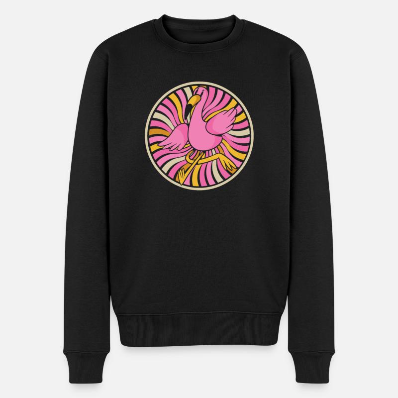 Flamingo - Männer Premium Bio Pullover - Schwarz
