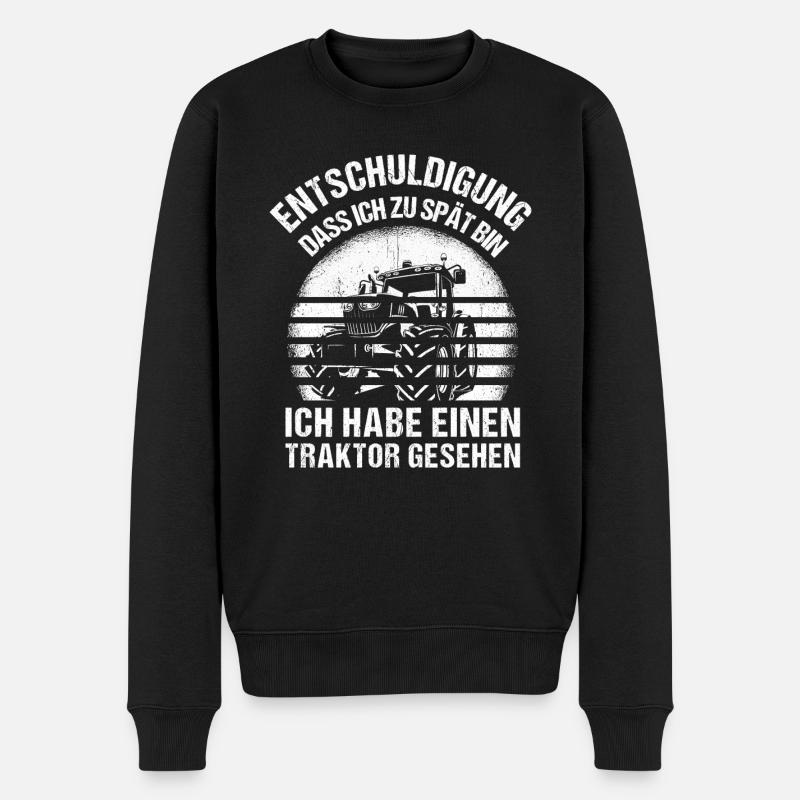 Landwirt Traktor Trecker Bester Job Natur Spruch B - Männer Premium Bio Pullover - Schwarz