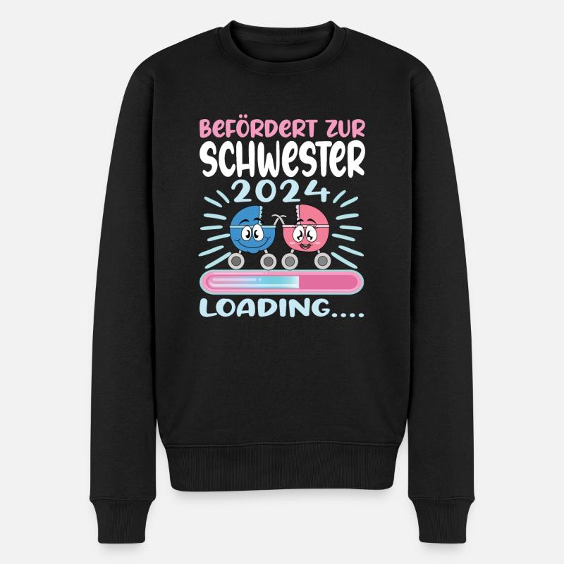 Schwester werden Schwester 2024 - Männer Premium Bio Pullover - Schwarz