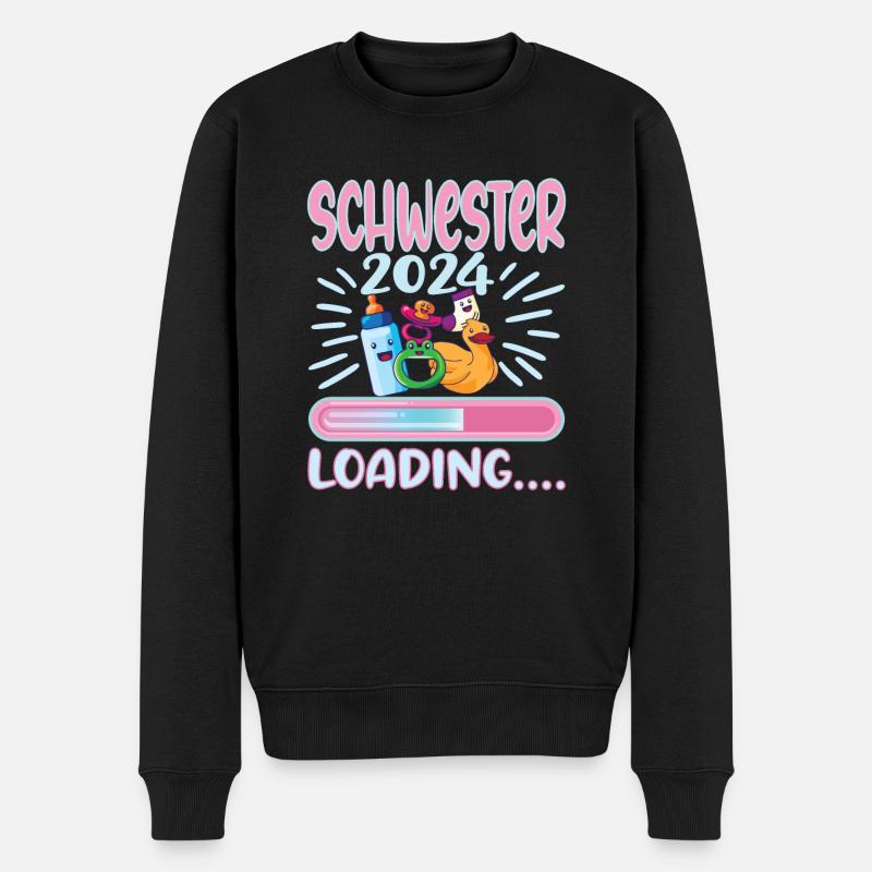 Schwester werden Schwester 2024 - Männer Premium Bio Pullover - Schwarz