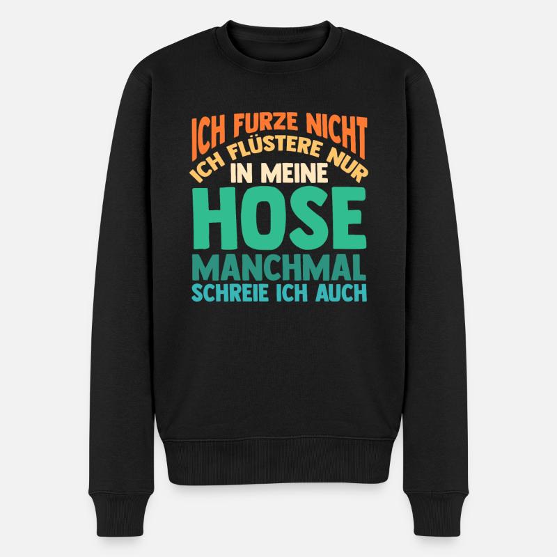 Ich Furze Nicht Hund Lustige Sprüche - Männer Premium Bio Pullover - Schwarz