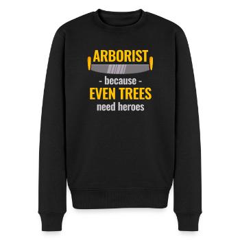 Arborists, because trees need heroes too - Men's Premium Organic Jumper - black - Front - Nico (187cm)