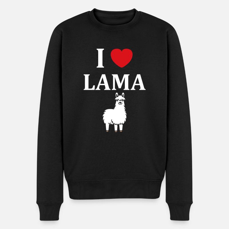 Humour mignon petit lama - Pull Premium bio Homme - noir