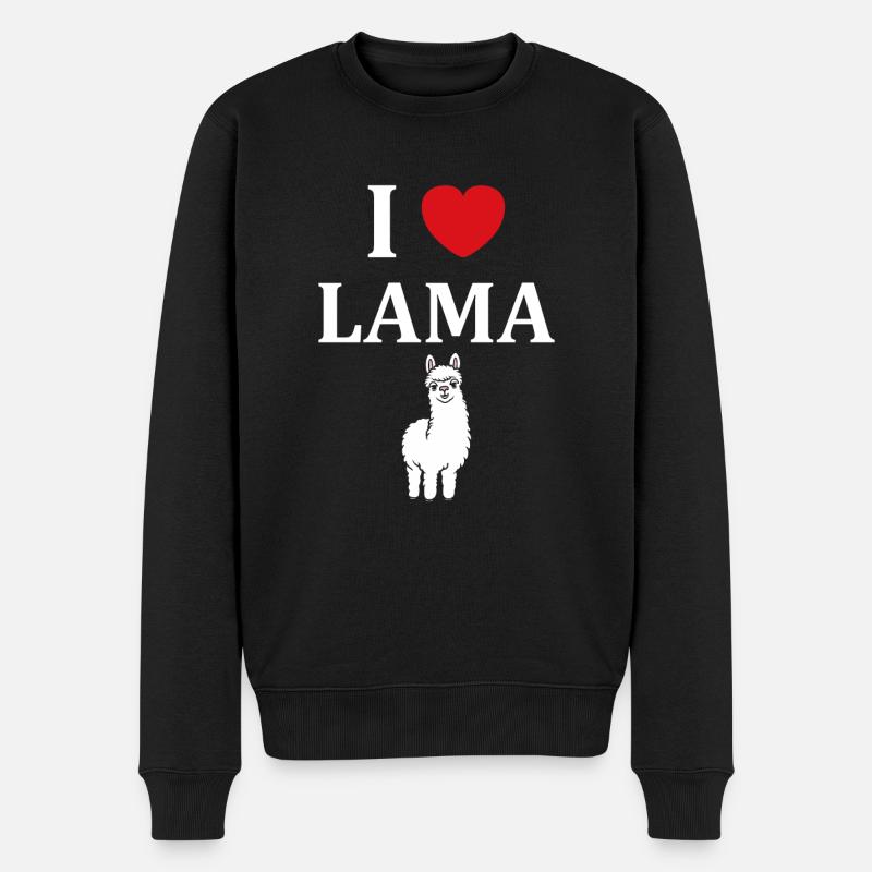 Humour mignon petit lama - Pull Premium bio Homme - noir