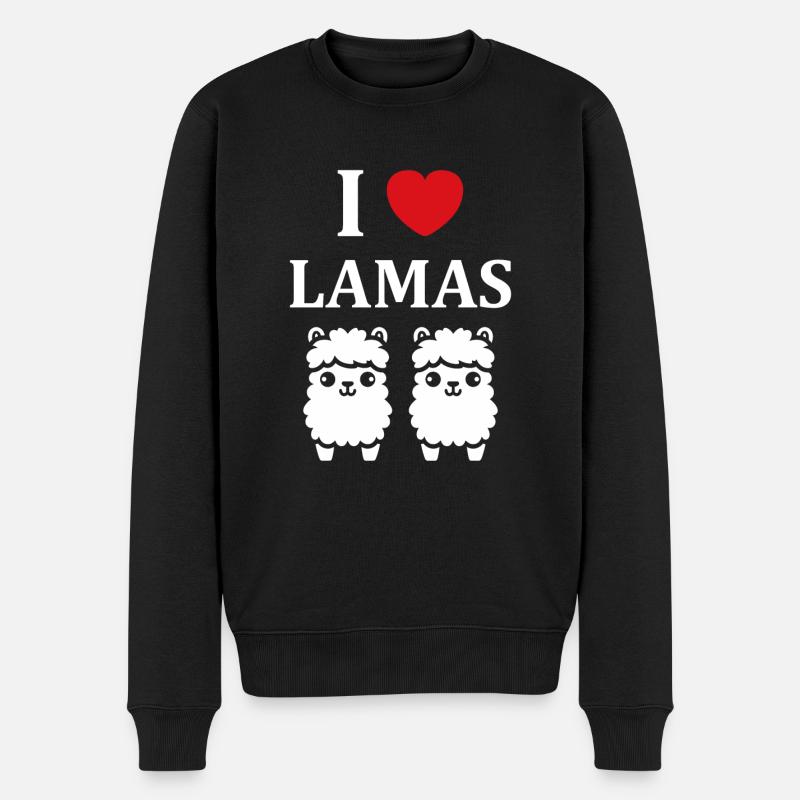 Humour mignon petit lama - Pull Premium bio Homme - noir
