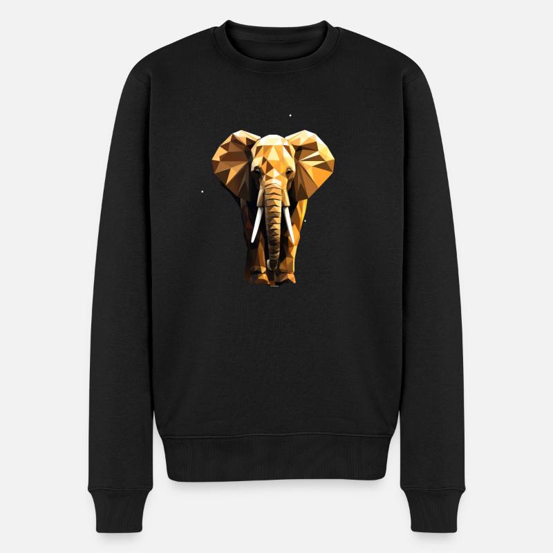Éléphant de style géométrique - Pull Premium bio Homme - noir