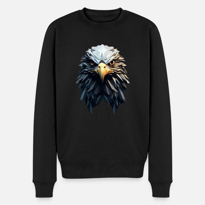 Geometric Eagle Animation - Männer Premium Bio Pullover - Schwarz