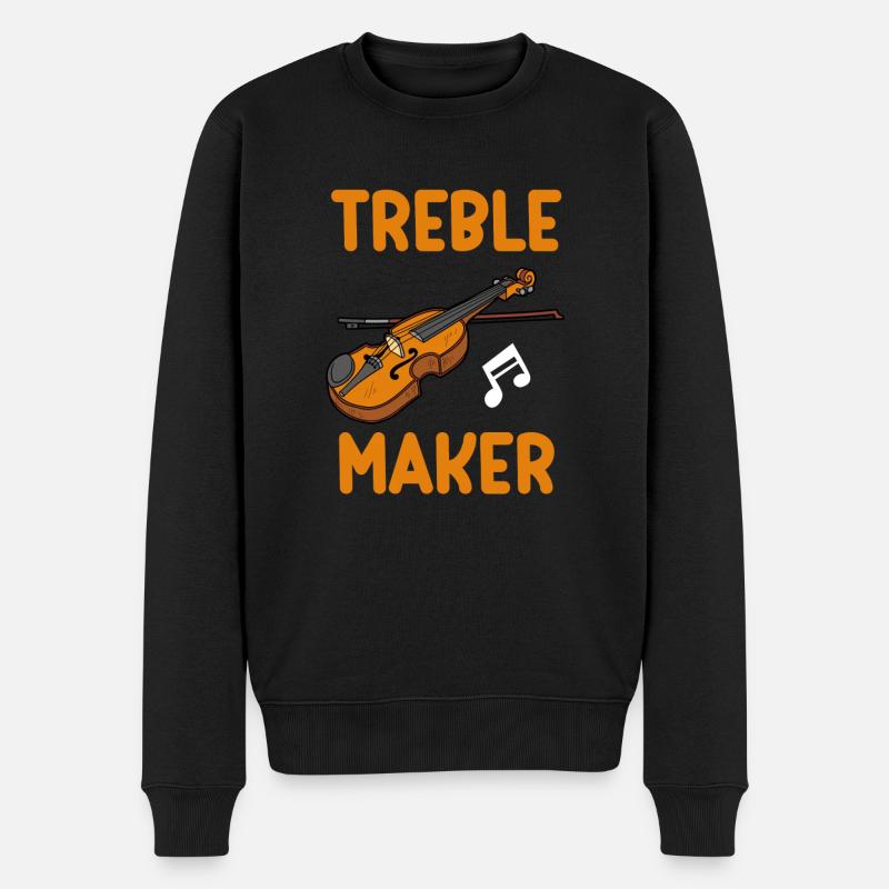 Treble Builder Violon Violon Musical - Pull Premium bio Homme - noir