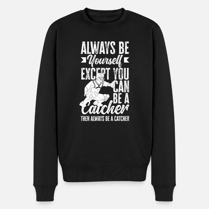 Lustiger Baseball - Männer Premium Bio Pullover - Schwarz