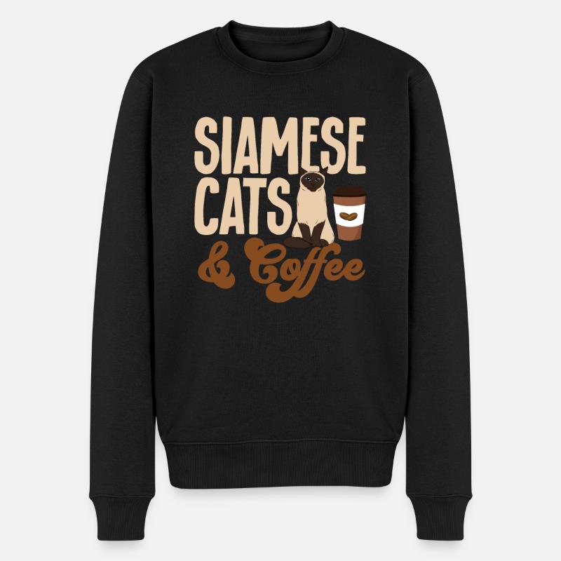 Siamkatze - Männer Premium Bio Pullover - Schwarz