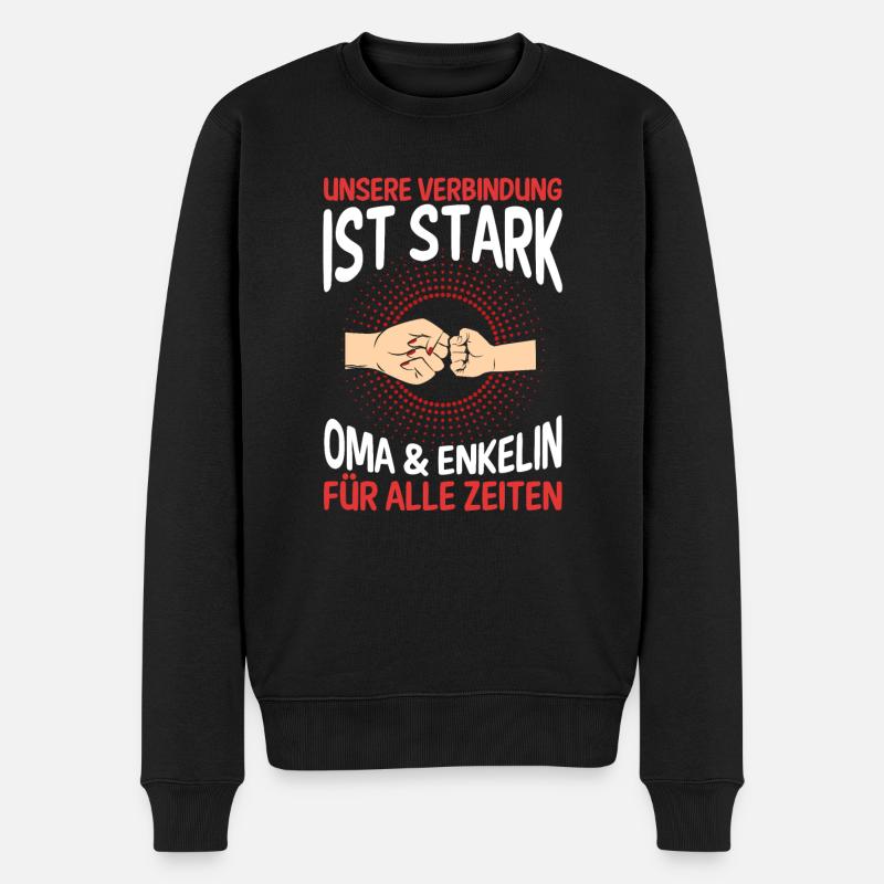 Oma Großmutter und Enkelin - Männer Premium Bio Pullover - Schwarz