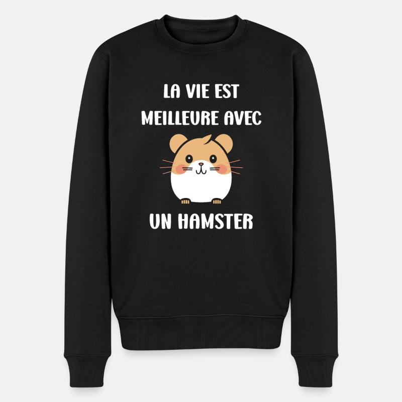 Mignon Humour petit hamster - Pull Premium bio Homme - noir