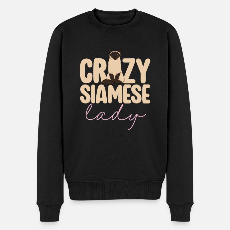 Siamkatze - Männer Premium Bio Pullover - Schwarz
