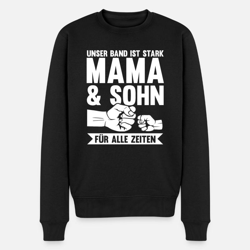 Mutter Muttertag Mama und Sohn - Männer Premium Bio Pullover - Schwarz