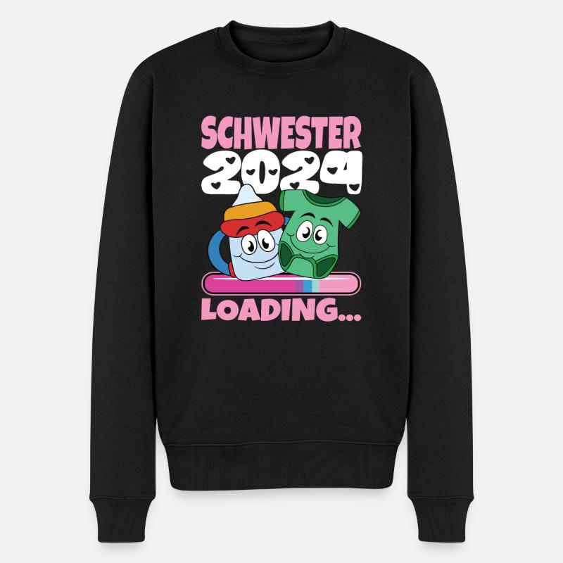 Schwester werden Schwester 2024 - Männer Premium Bio Pullover - Schwarz