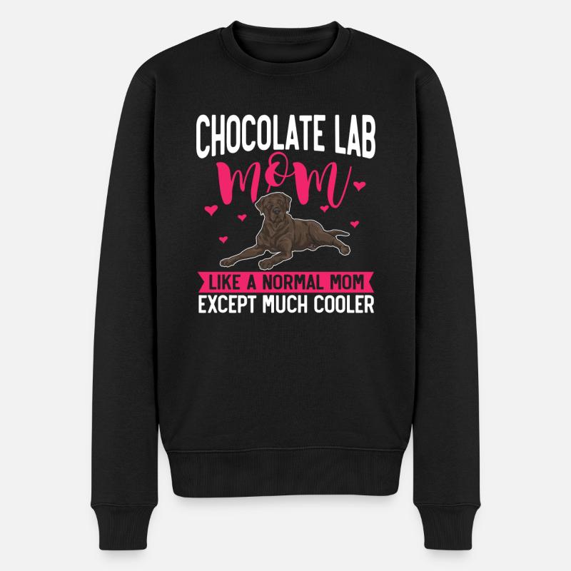 Chien Labrador Retriever chocolat - Pull Premium bio Homme - noir
